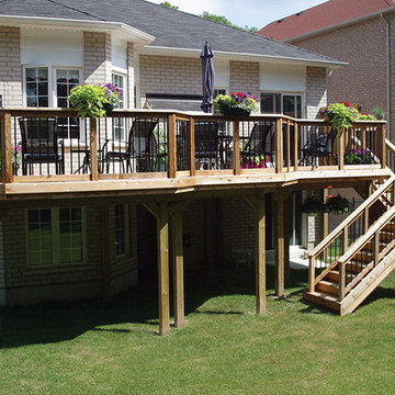 High decks over 6 feet above grade.