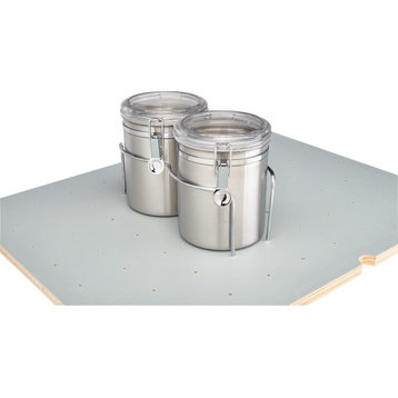 Drop-In Chrome Cannisters for Rev-A-Shelf 4DPS Peg Boards