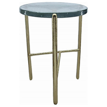 Simply Designed End or Side Table, Gold