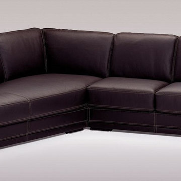Espresso Italian Leather Sectional Sofas