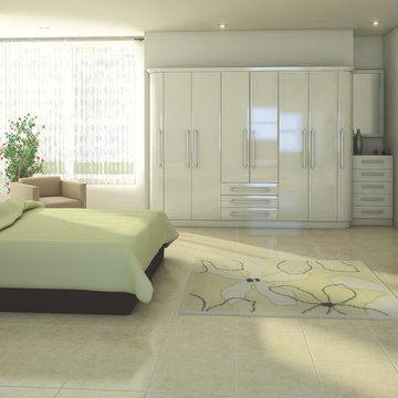 Contemporary White Gloss Modular Bedroom Furniture