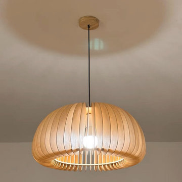Wooden Pumpkin Pendant Lamp Project | Bedroom | Italy