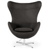 Kardiel Amoeba Cashmere Wool Chair, Citron Boucle, Charcoal Tweed