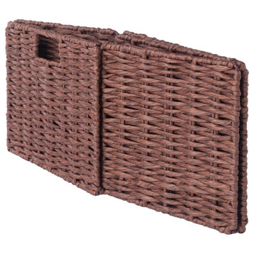 Winsome Tessa 2-Piece Foldable Woven Rope Wicker / Rattan Basket in Walnut