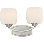 Nuvo Lighting - Nuvo Lighting 60/4182 Helium - Two Light Bath Vanity - Shade Included.Helium Two Light Bath Vanity Brushed Nickel Satin White Glass *UL Approved: YES *Energy Star Qualified: n/a  *ADA Certified: n/a  *Number of Lights: Lamp: 2-*Wattage:100w A19 Medium Base bulb(s) *Bulb Included:No *Bulb Type:A19 Medium Base *Finish Type:Brushed Nickel