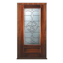 Prehung Home Single Door 80 Wood Mahogany Travis 3/4 Lite Glass - Front Doors