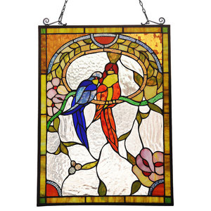 Chloe Lighting Annabella Tiffany Animal Design Window Panel 18 X25 Stained Glass Panels By Chloe Lighting Inc