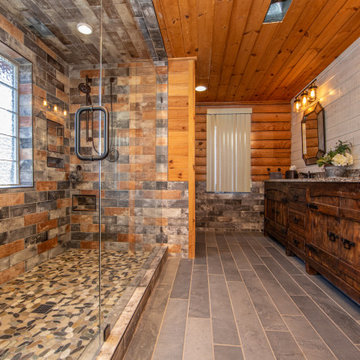 Rustic Log Cabin Master Bath
