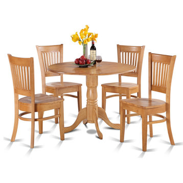 5-Piece Kitchen Nook Dining Set, Round Table and 4 Dinette Chairs Chairs