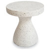 White Terrazzo Hourglass Side Table