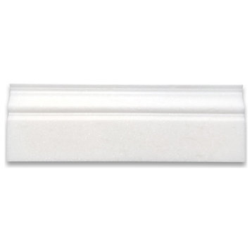 Thassos White Marble 4x12 Baseboard Crown Molding Honed, 1 piece