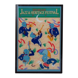 1982 New Orleans Jazz and Heritage Festival Poster in Custom Acrylic Frame - Prints And Posters
