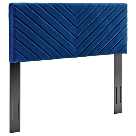 Glam Art Deco Velvet Headboard for King-Cal King Bed with Geometric Pattern