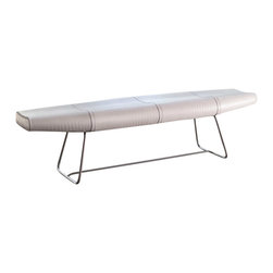 Modloft - Modloft Carey White Crocco Bench - Upholstered Benches