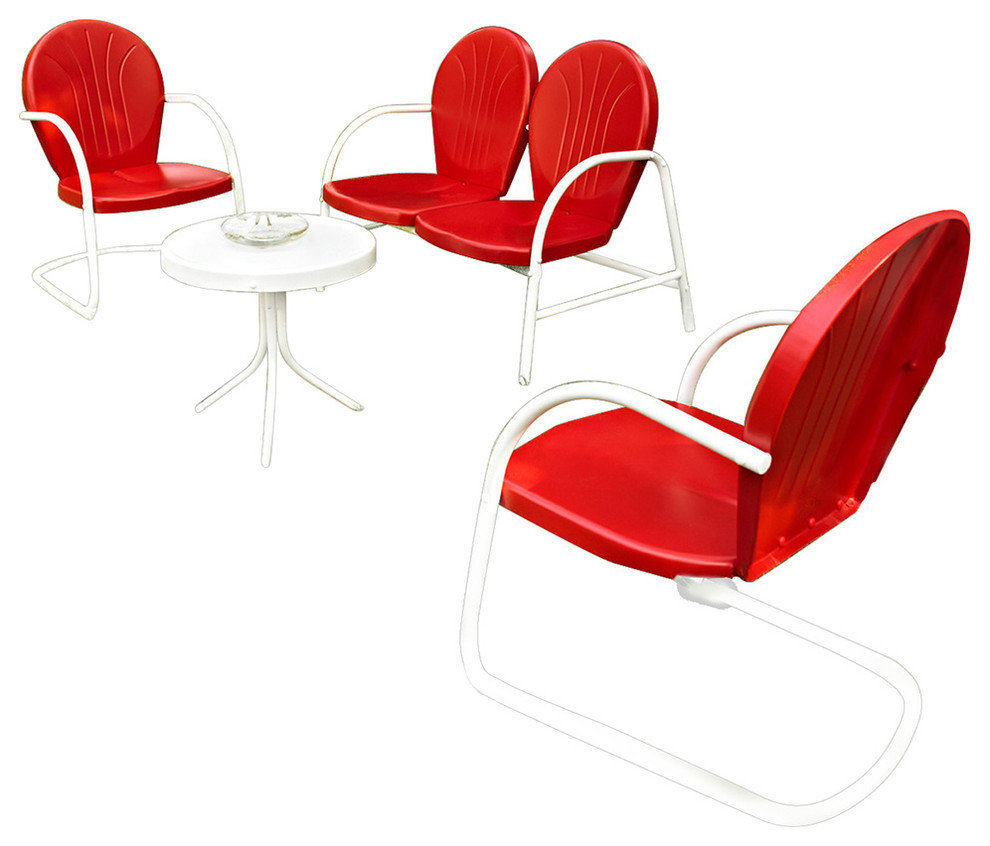 Griffith 4-Piece Metal Outdoor Conversation Seating Set - Contemporary ...