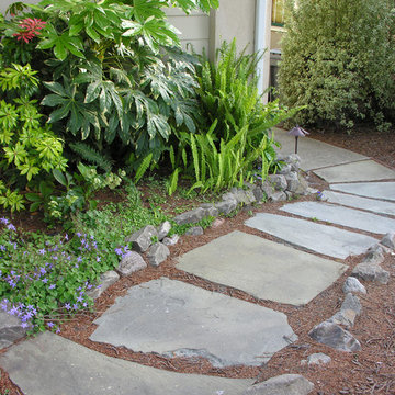 Rustic Berkeley Craftsman Front Yard Patio