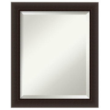 Romano Espresso Beveled Wood Bathroom Wall Mirror - 19.5 x 23.5 in.