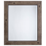 Yosemite Home Decor - Mirror, Frame, Gray Wood, Black Trim - This neutral mirror will look marvelous in any living space. The glimmer of the glass is supported by a gray wooden frame with black trim. Bring a little beauty to your home decor with this lovely mirror.