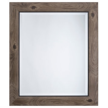 Mirror, Frame, Gray Wood, Black Trim