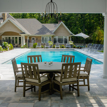 Pergola and Outdoor Dining Space Poolside NJ