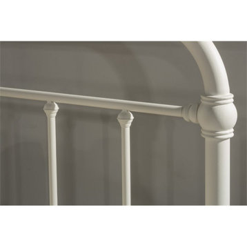 Hillsdale Kirkland Queen Metal Spindle Panel Bed in White