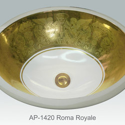 Hand Painted Undermounts by Atlantis Porcelain - Bathroom Sinks