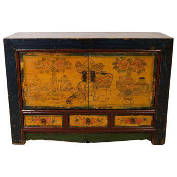 Consigned Antique Chinese Mongolia Cabinet/Buffet Table, Sideboard