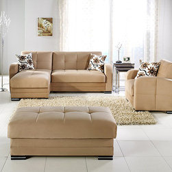 Kubo 3 PC Sectional Set in Dark Beige - Sectional Sofas