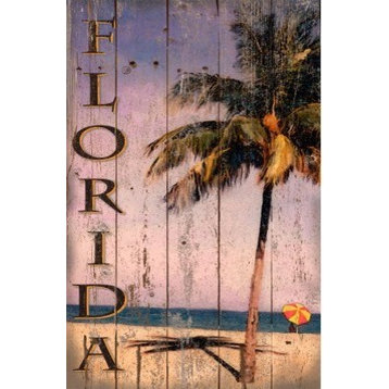 Florida Palm Wood Sign, Large