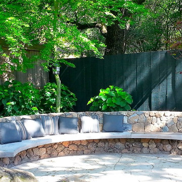 Custom Built Concrete and Stone Bench
