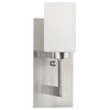 Brio Wall Sconce WithFrosted Glass Shade, Brushed Nickel