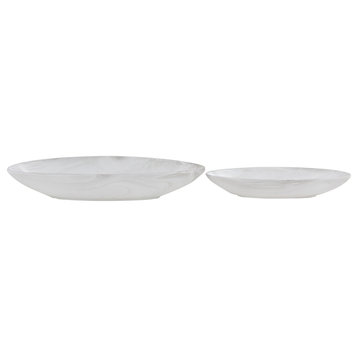 Country Cottage Style Marble Porcelain Indoor & Outdoor Planter Trays