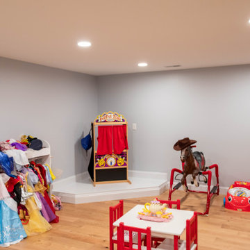 Basement Renovation with Play Area and Kitchenette