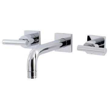 Kingston Brass KS6121CML Two-Handle Wall Mount Bathroom Faucet, Polished Chrome
