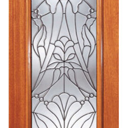Floral Beveled Glass Entry Door, Triple Glazed Glass Option - Front Doors