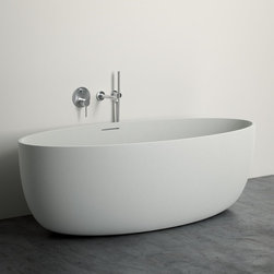 Lusso Stone Morini Stone Resin Solid Surface Freestanding Bath 1700 Pale Grey Qu - Products