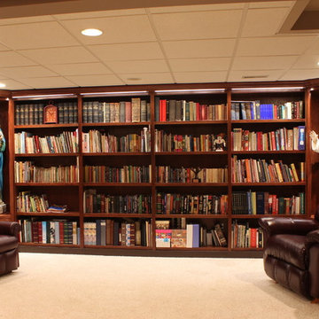 Built-in Bookcases with Statue Niches