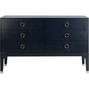 Lorna Contemporary Dresser - Navy, Gold