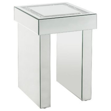 End Table, Mirrored and Faux Diamonds