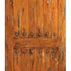Single Door Exterior Knotty Alder, V-Grooved, 2 Panel, Clavos - Front Doors