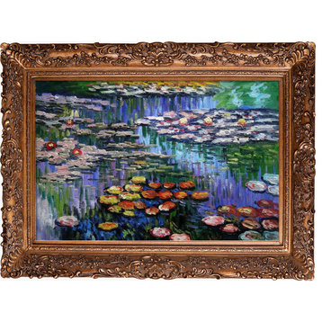 Water Lilies, Pink With Frame, 45.5"x33.5"