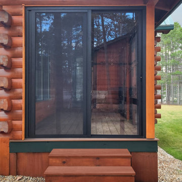 Porch Enclosure System - Lakefront Log Cabin