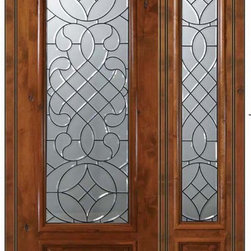 Prehung Side light Door 96 Wood Alder Savoy 1 Panel 3/4 Lite Glass - Front Doors