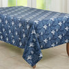 Sea Coral Design Tablecloth, Navy Blue, 50"x70"