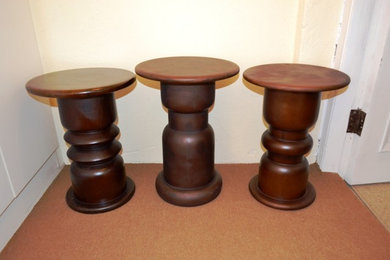 Handturned Solid Wood Side Tables