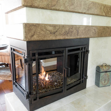 Corner Fireplace Door - Santa Monica #19 with glass