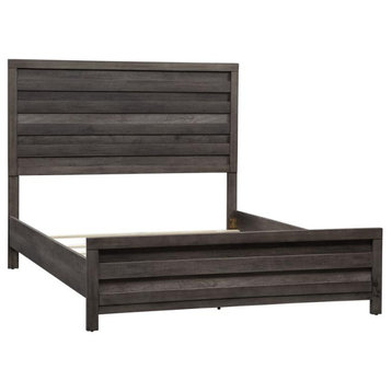 Queen Panel Bed (686-BR-QPB), Greystone Finish