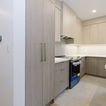 Tall Pantry Cabinet beside the Kitchen Range | Scarborough