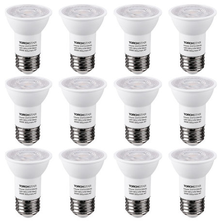 12-Pack LED PAR16 Spot Light Bulbs, 500lm E26 Medium Base, 3000K