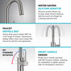 Oletto 1-Hole Kitchen Bar Faucet, Spot Free BB